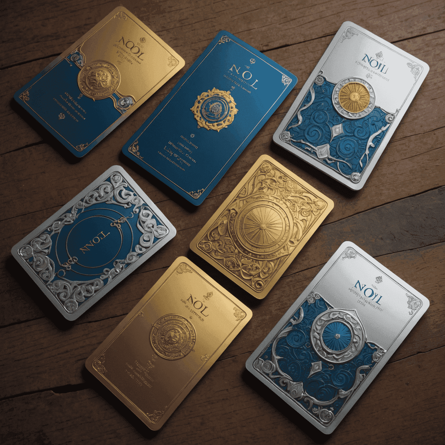 Illustration of different types of NOL cards, including Silver, Gold, and Blue cards, highlighting their distinct colors and designs